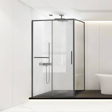 Vincea Slim Soft VSR-1SS1014CLGM, 1400*1000, вороненая сталь, стекло прозрачное