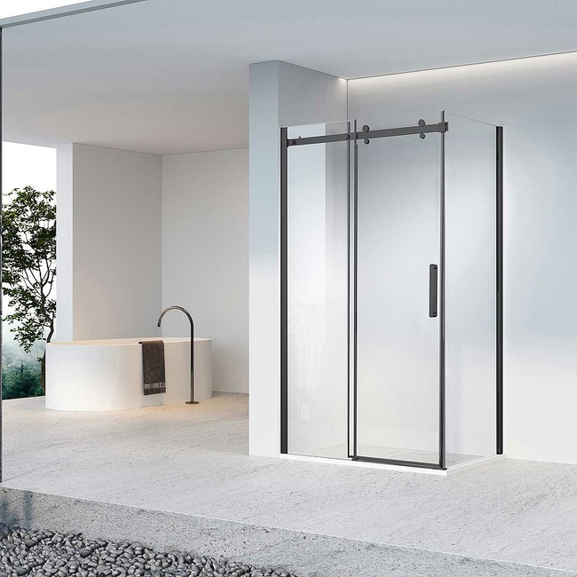Vincea Como-N 130x100 VSR-4CN1013CLB профиль Черный стекло прозрачное без поддона