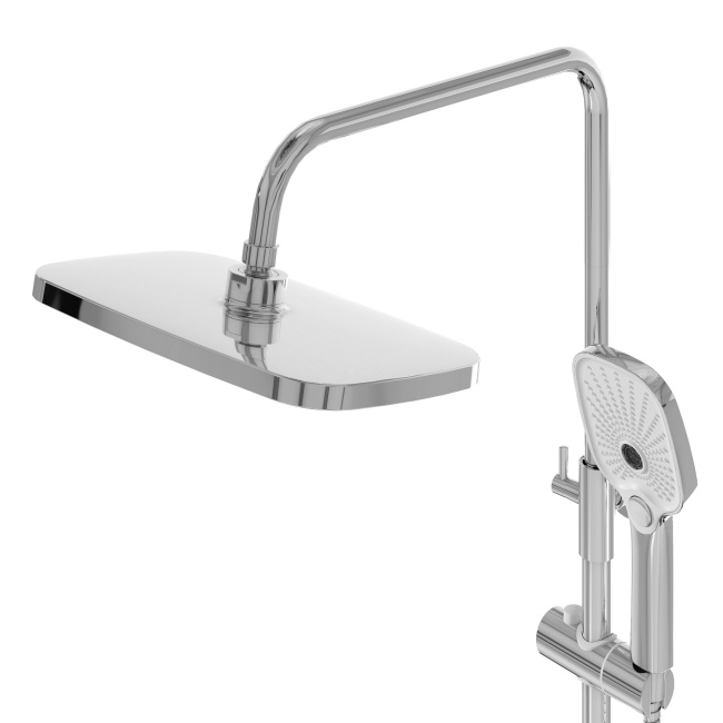 Grossman Pragma 500.K35.03.100 с верхним душем, ручной лейкой и смесителем, хром глянцевый