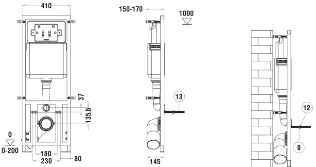 WeltWasser WW MARBERG 410 + RD BL кнопка черная
