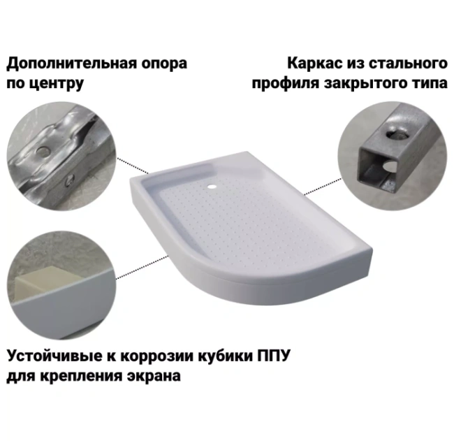 SanDav ПД16 120х80 1/4 круга, низкий, левый (Щ0000038229)