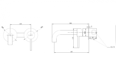 ABBER Wasser Kreis AF8112B для раковины скрытого монтажа, черный матовый