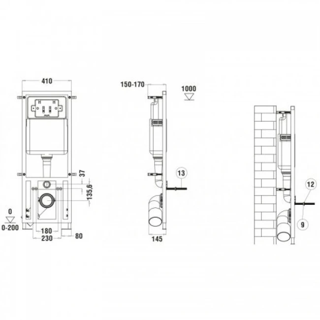 Комплект Weltwasser 10000011126 подвесной унитаз Telbach 004 GL-WT + инсталляция Marberg 410 + кнопка MAR 410 RD GL-WT