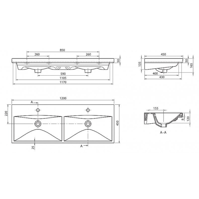 BelBagno 120 BB-0325-120-2-LVB двойная Белая