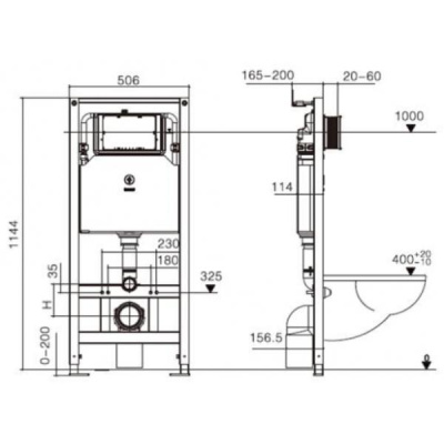 Комплект (инсталляция+унитаз+кнопка) WeltWasser AMBERG 506 + KEHLBACH 004 GL-WT + AMBERG RD-WT