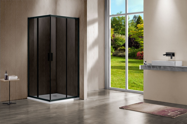 Vincea Garda VSS-1G8011CGB, 1100*800, черный, стекло тонированное