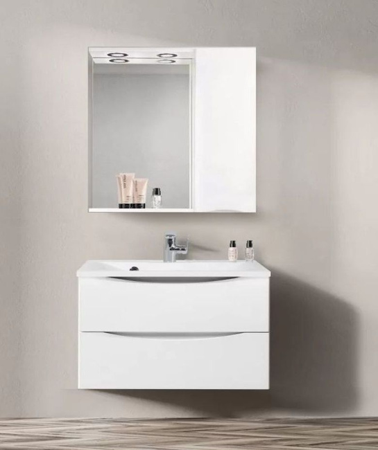 BelBagno Marino 80x75 MARINO-SPC-800/750-1A-BL-P-R правое с подсветкой