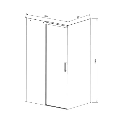Vincea Dice VSR-4D9013CL, 1300*900, хром, стекло прозрачное
