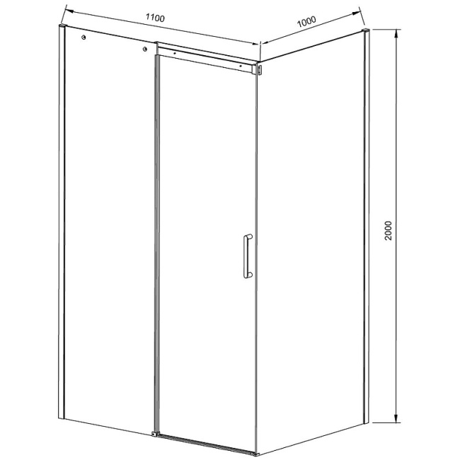 Vincea Dice 110x100 VSR-4D1011CLB профиль Черный стекло прозрачное без поддона