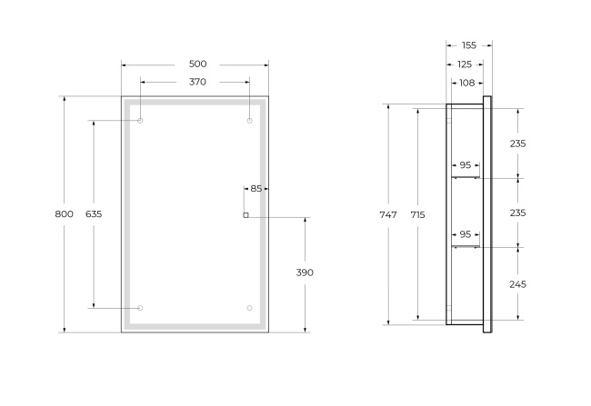 BelBagno SPC-GRT-500/800-1A-LED-TCH