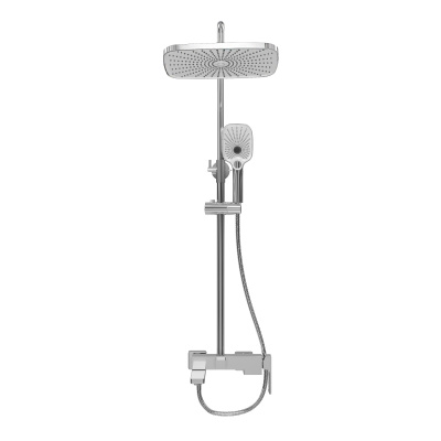 Grossman Pragma 500.K35.03.100 с верхним душем, ручной лейкой и смесителем, хром глянцевый
