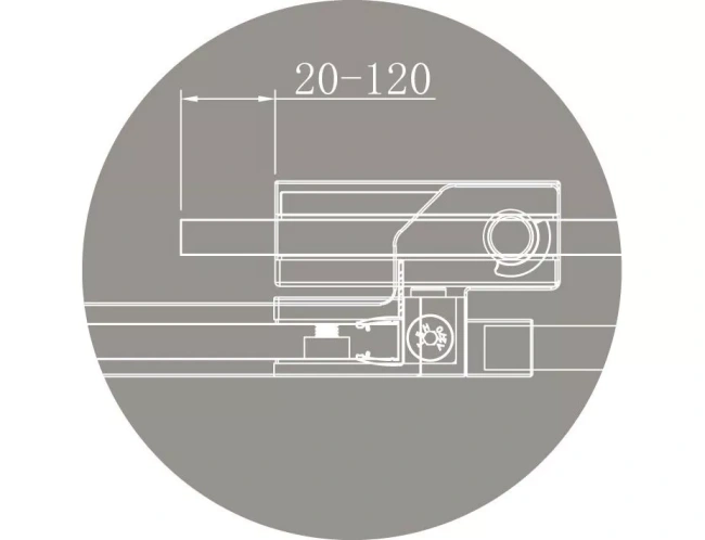 Cezares Slider (SLIDER-B-1-70/80-BR-Cr) профиль хром/стекло бронзовое
