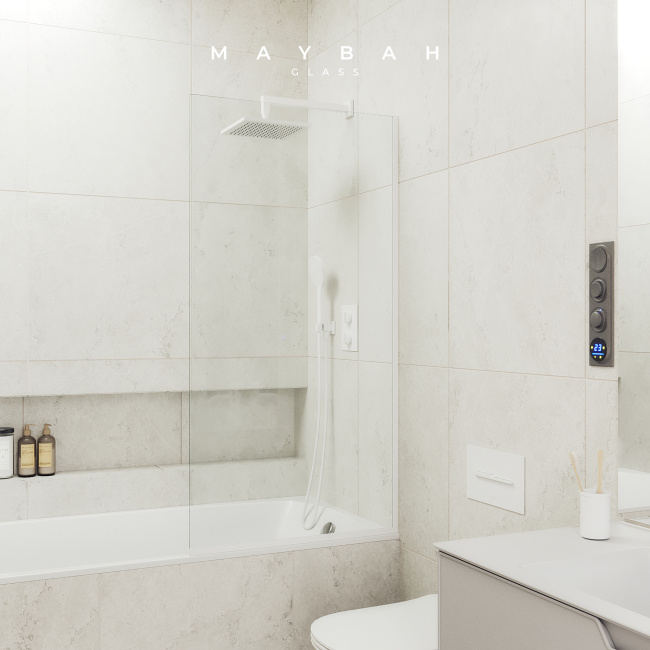 MaybahGlass в узком профиле, 8 мм, Стекло Бесцветное, 60x140 (MGV-59-1у) универсальная