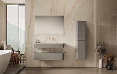 Vincea Caprise 1200 подвесная, 1 выкатной ящик soft close, светло-серый матовый