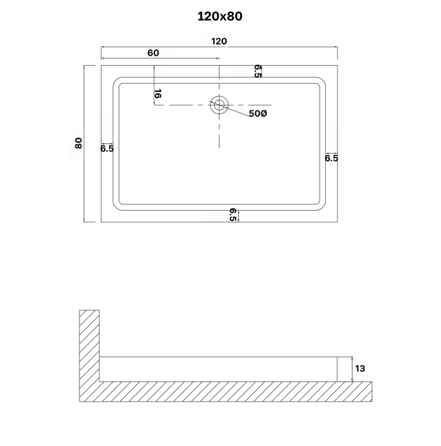 Niagara NG-P1280-14Q (120х80х13) прямоугольник,1 место