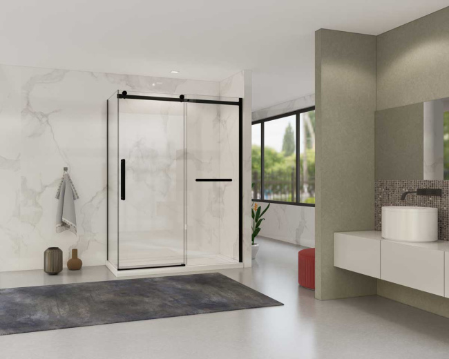 Vincea Como Soft VSR-1CS9014CLB, 1400*900, черный, стекло прозрачное