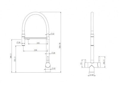 ABBER Wasser Kreis AF81141B для кухни с подключением фильтра и выдвижной лейкой, черный матовый