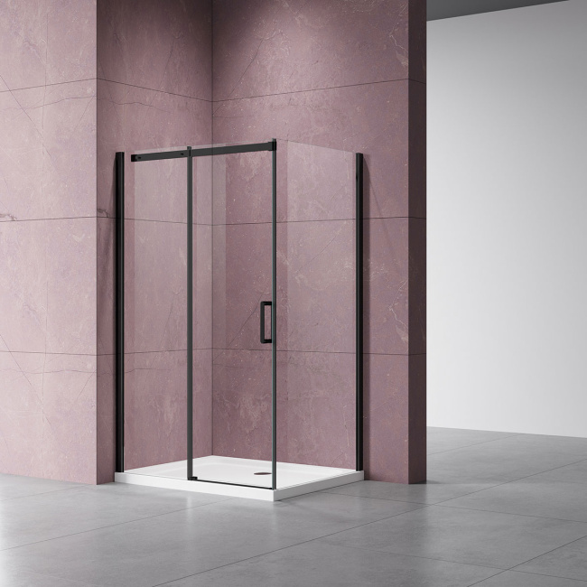 Vincea Dice VSR-4D1013CLB, 1300*1000, черный, стекло прозрачное